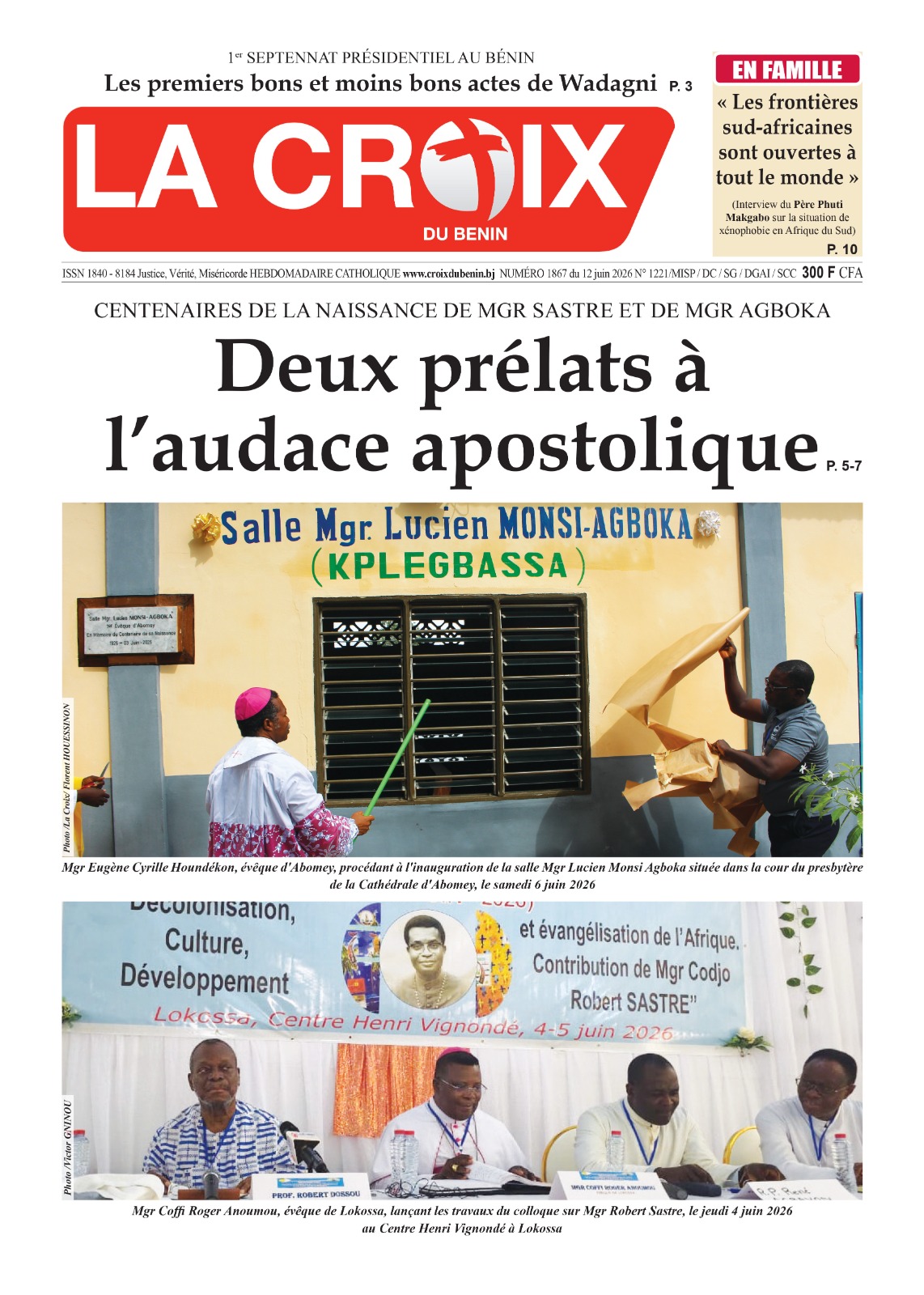 La Croix du Bénin N°1867